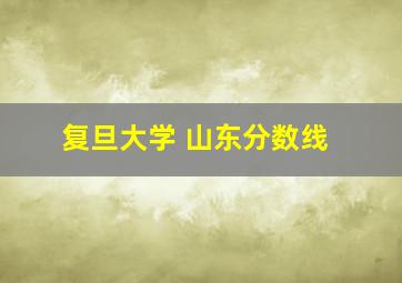 复旦大学 山东分数线